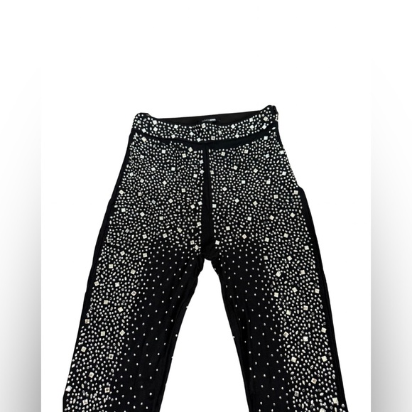 Fashion Nova Black Sheer Rhinestone Flare Pants | Small - Picture 3 of 8